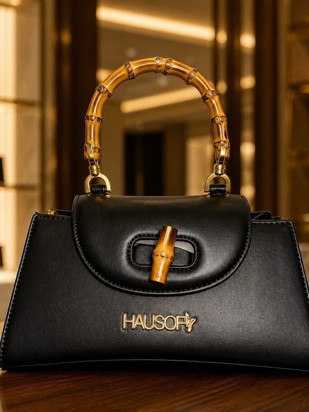 ✨ BRAND NEW W/ PACKAGING: HAUS OF SY BLACK BAMBOO SATCHEL ✨